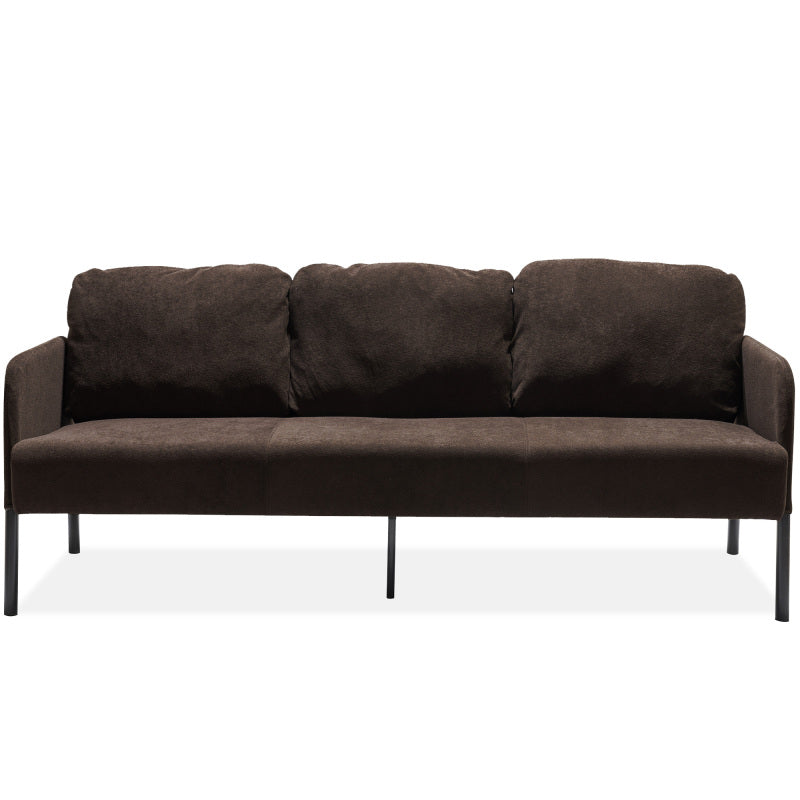 3 Seater Brown Polyester Fabric Sofa, Modern Upholstered Sofa, Comfy Small Couches for Small Space Living Room, Bedroom, Office, Apartment