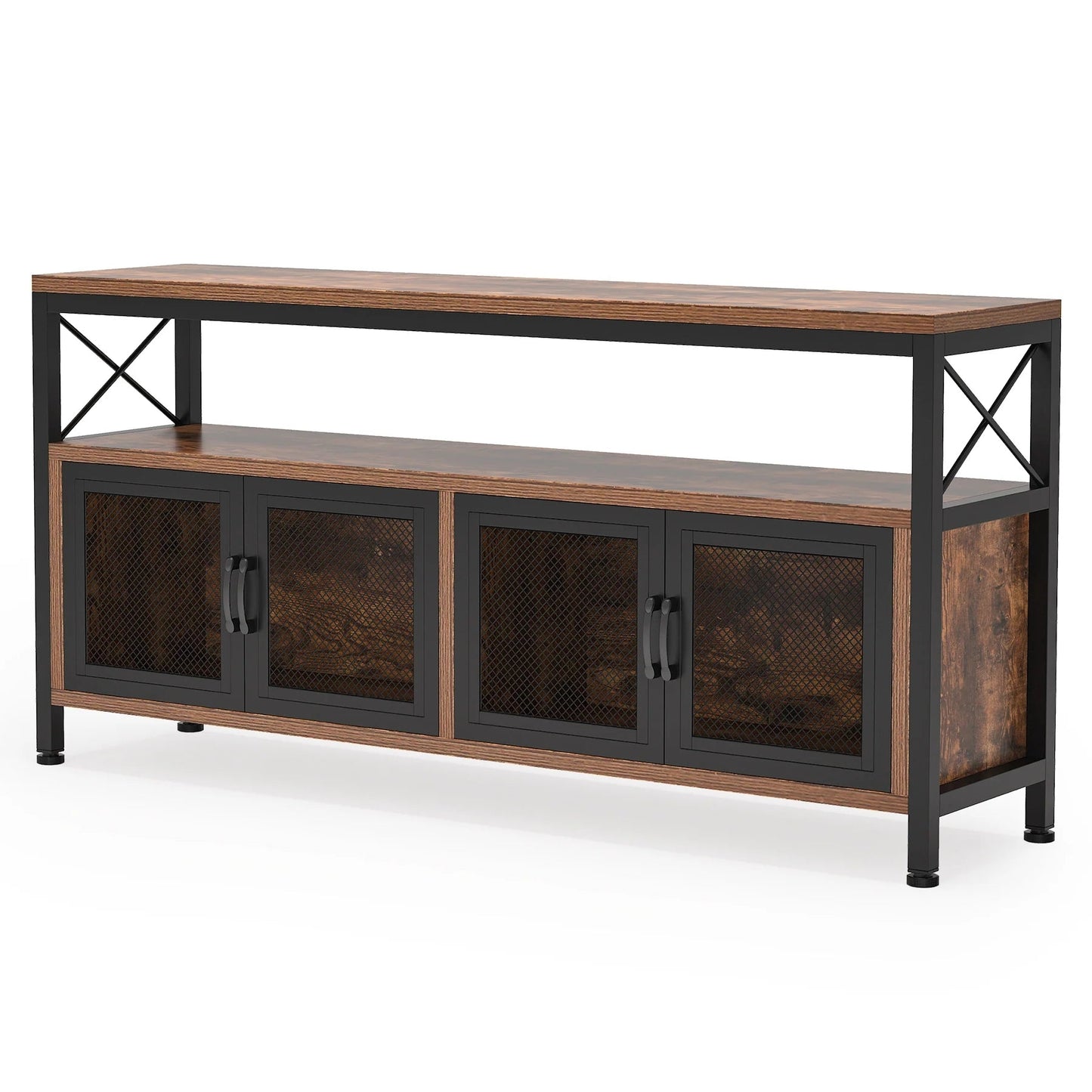 Tribesigns Sideboard Buffet Table Bar Cabinet with 4 Mesh Doors