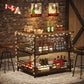 Tribesigns Bar Unit, 3 Tier L-Shaped Liquor Bar Table with Wine Glasses Holder