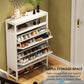 Tribesigns Shoe Cabinet, Tipping Bucket Shoe Storage Rack with Open Shelves