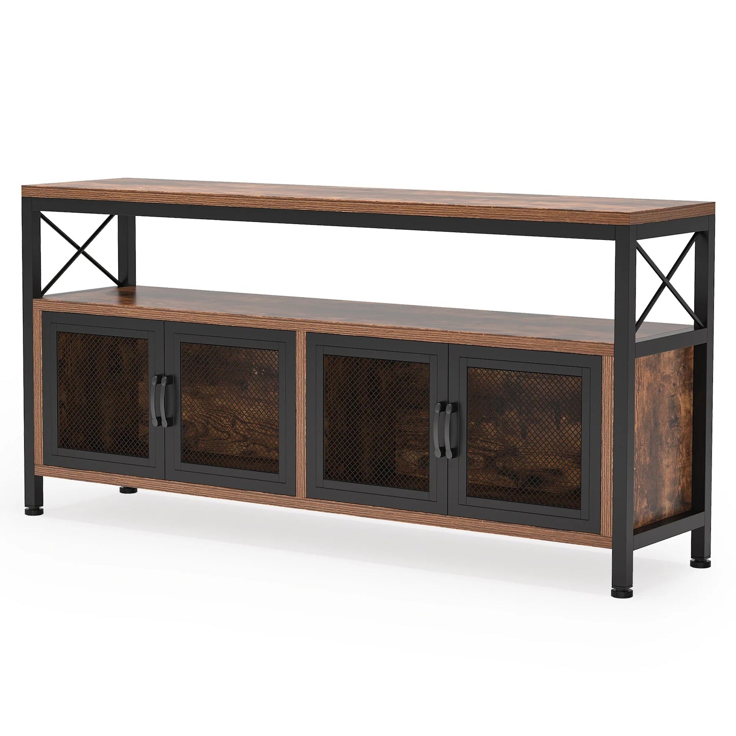 Tribesigns Sideboard Buffet Table Bar Cabinet with 4 Mesh Doors