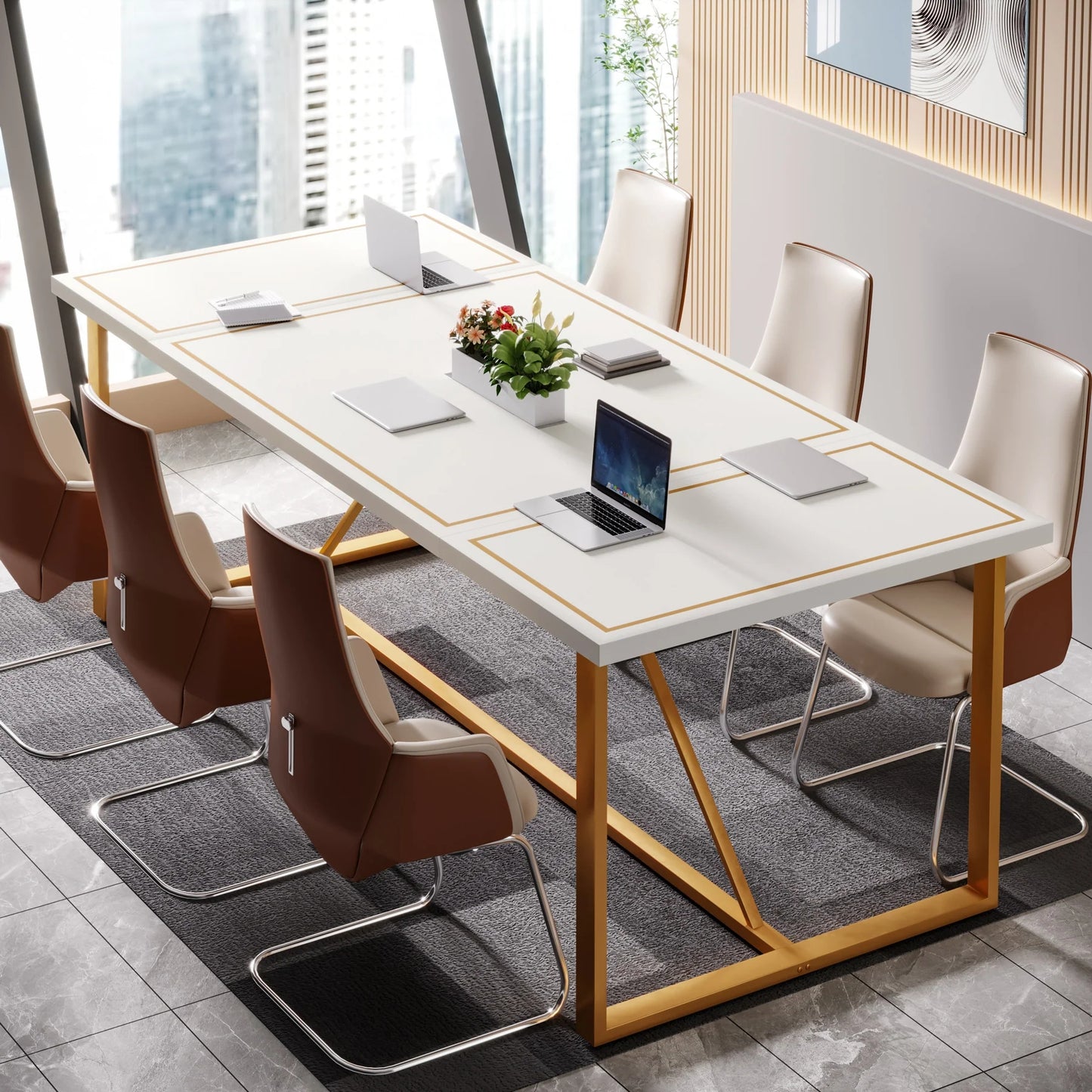 Tribesigns 6FT Conference Table, 70.9’’ Modern Large Executive Computer Desk