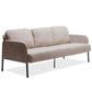 3 Seater Beige Polyester Fabric Sofa, Modern Upholstered Sofa, Comfy Small Couches for Small Space Living Room, Bedroom, Office, Apartment