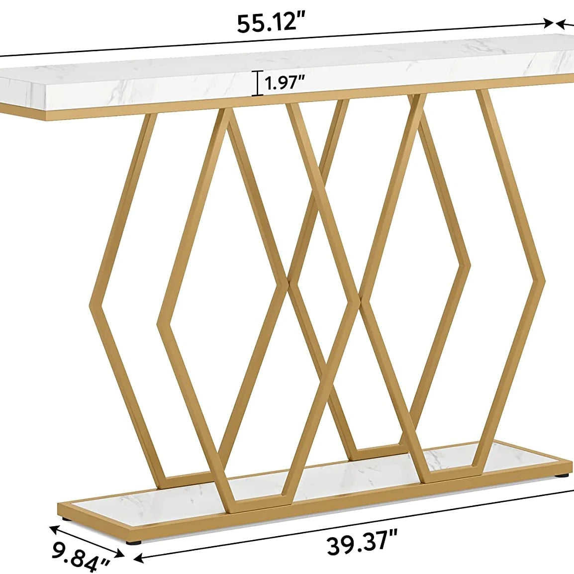 Tribesigns Console Table, 55" Modern Entryway Sofa Table with Faux Marble