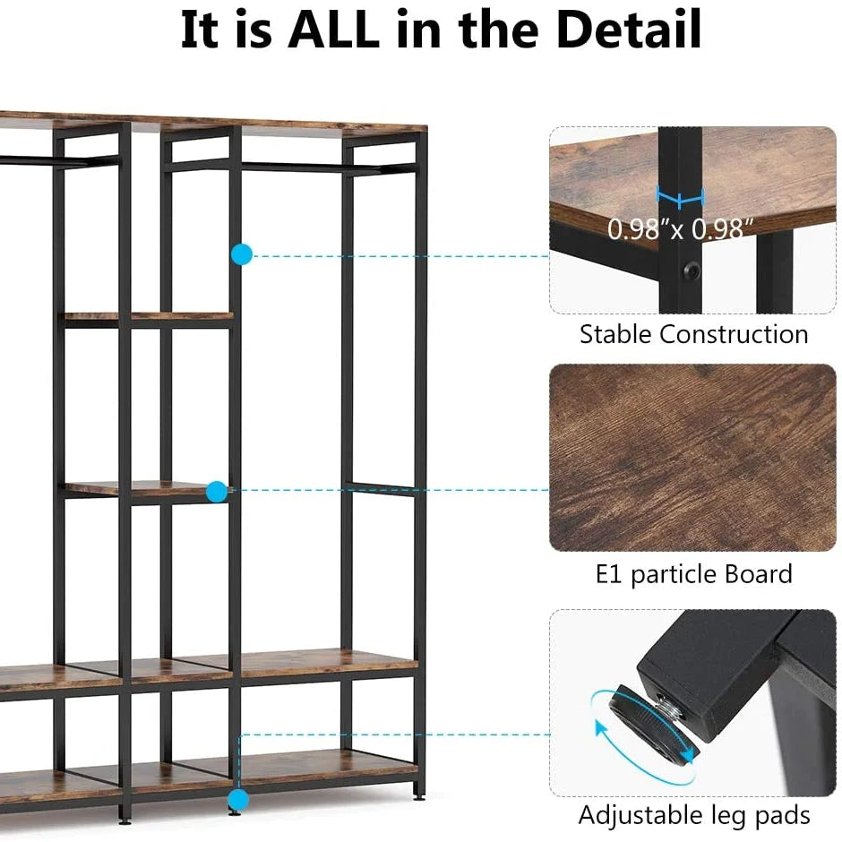 Tribesigns Freestanding Closet Organizer, Double Rod Clothes Rack