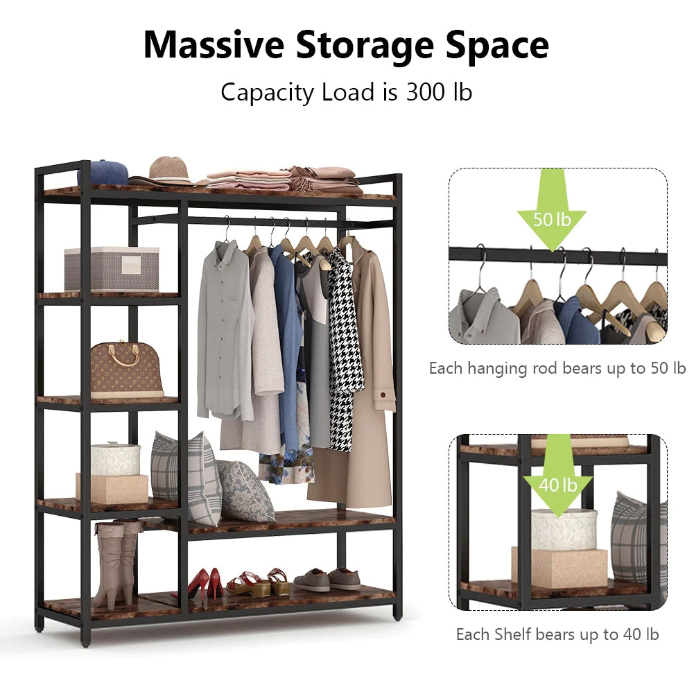 Tribesigns Freestanding Closet Organizer, Portable Garment Rack