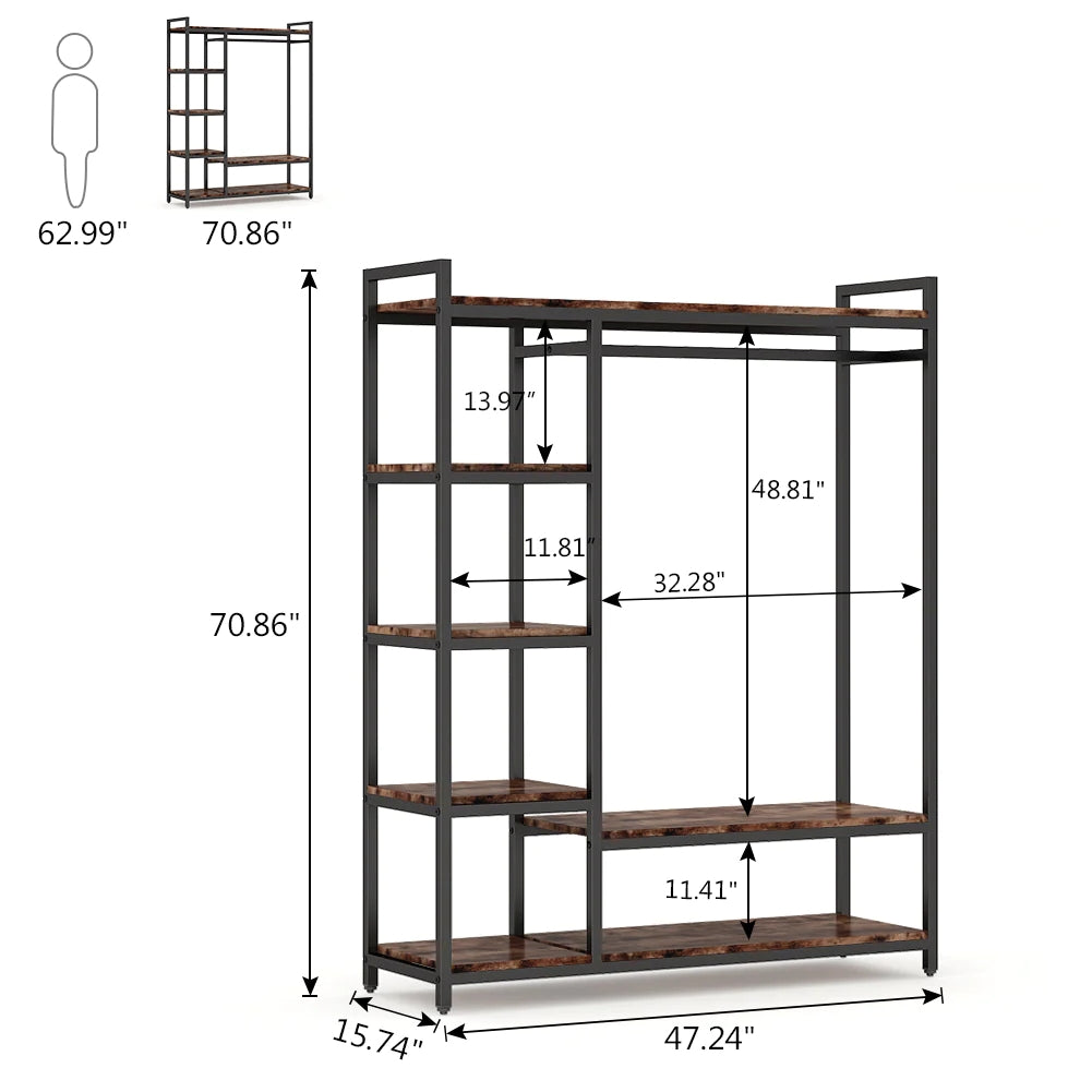 Tribesigns Freestanding Closet Organizer, Portable Garment Rack