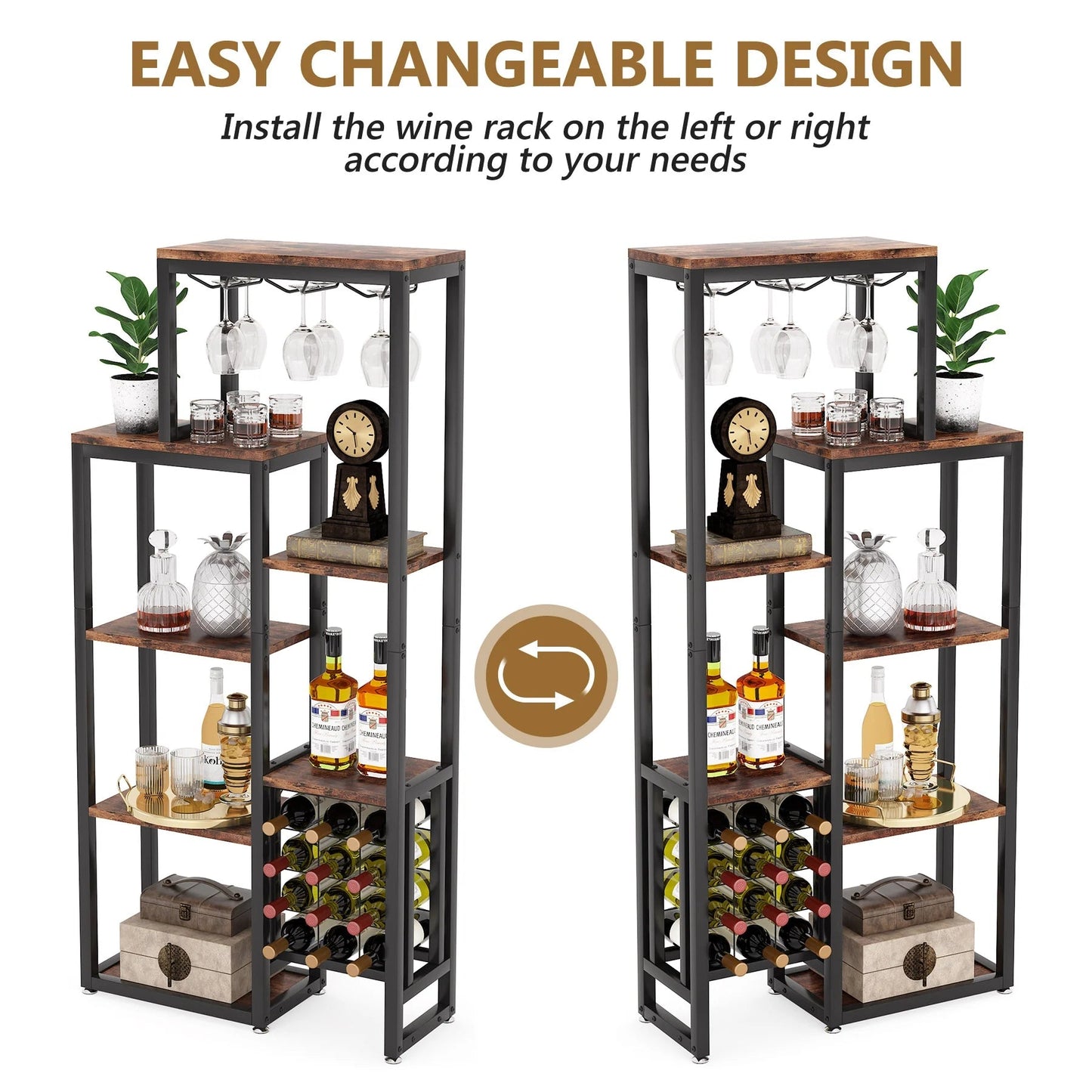 Tribesigns Wine Rack, 5-Tier Freestanding Wine Display Shelf