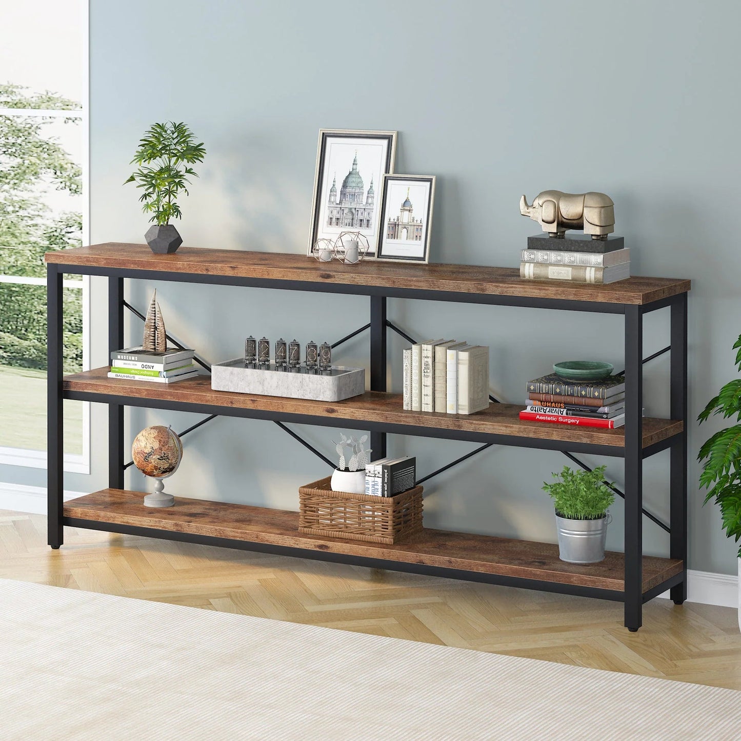 Tribesigns Sofa Table, 3 Tiers TV Stand Console Table