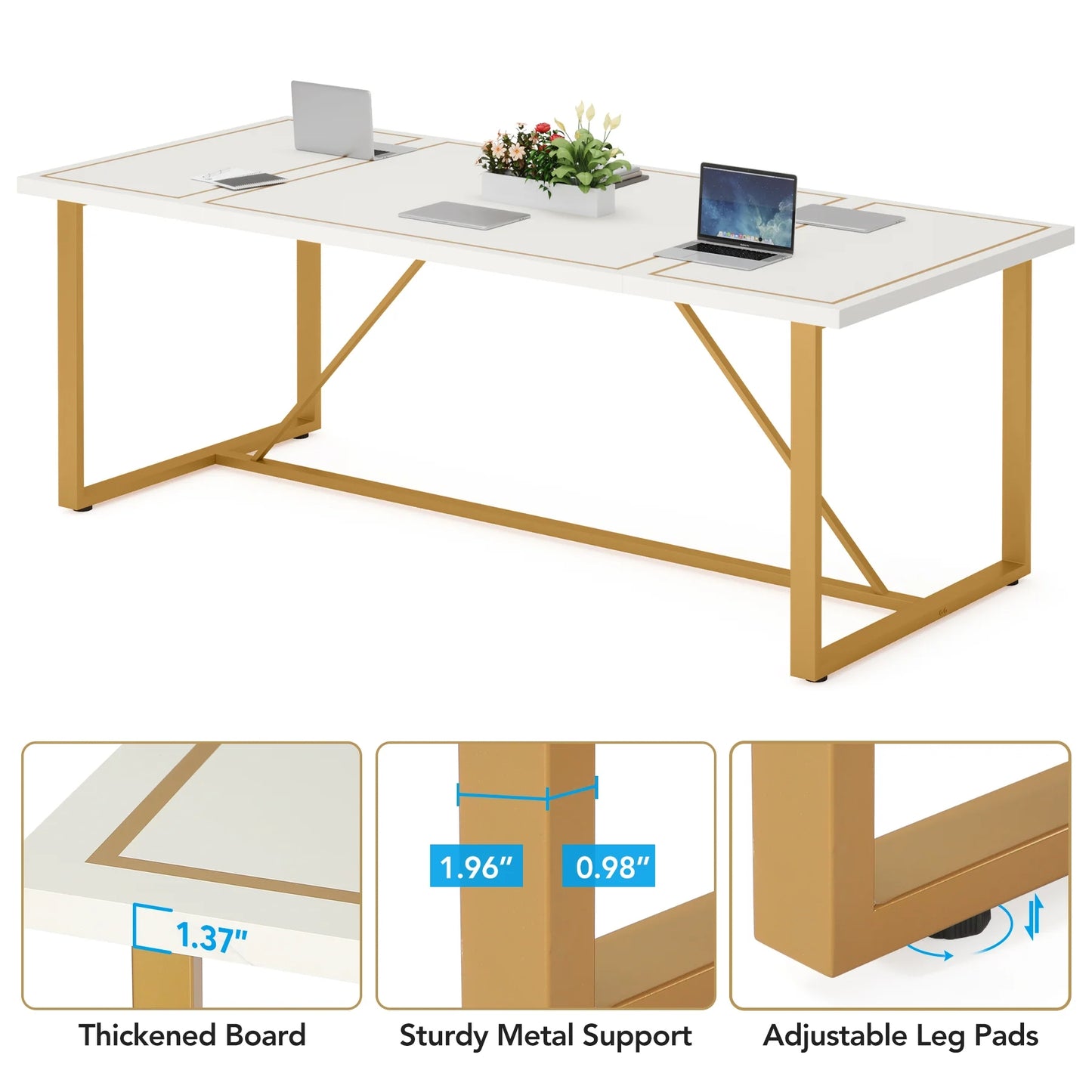 Tribesigns 6FT Conference Table, 70.9’’ Modern Large Executive Computer Desk