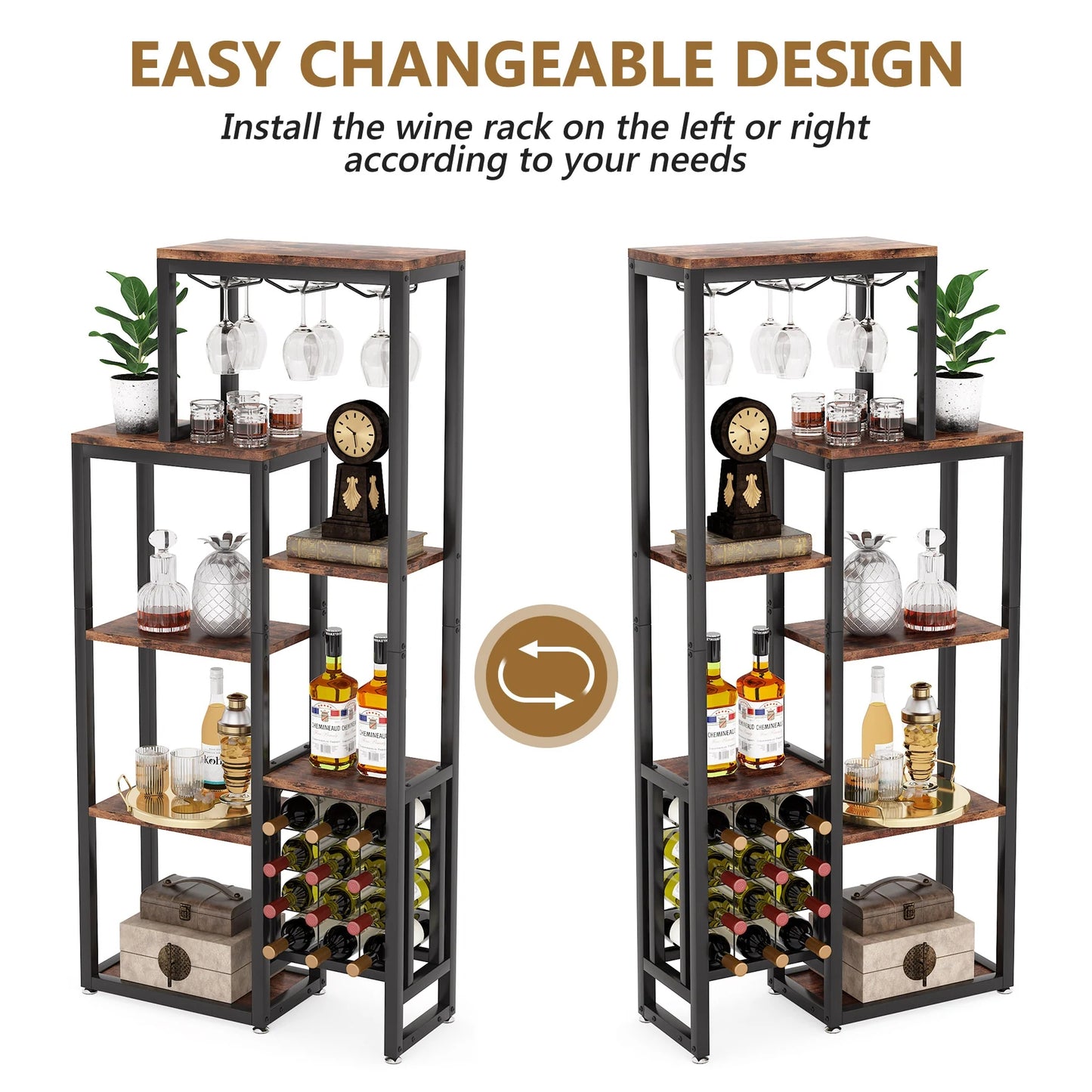 Tribesigns Wine Rack, 5-Tier Freestanding Wine Display Shelf