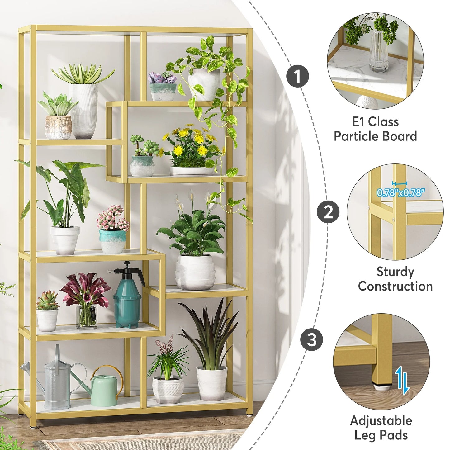 Tribesigns Bookshelf, 8-Open Shelf Etagere Bookcase Storage Organizer