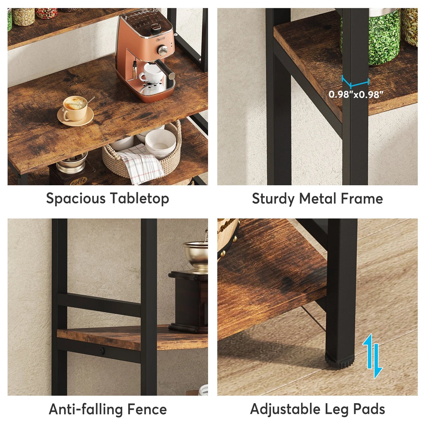 Tribesigns Kitchen Baker's Rack, 5-Tier Freestanding Kitchen Utility Storage Shelf