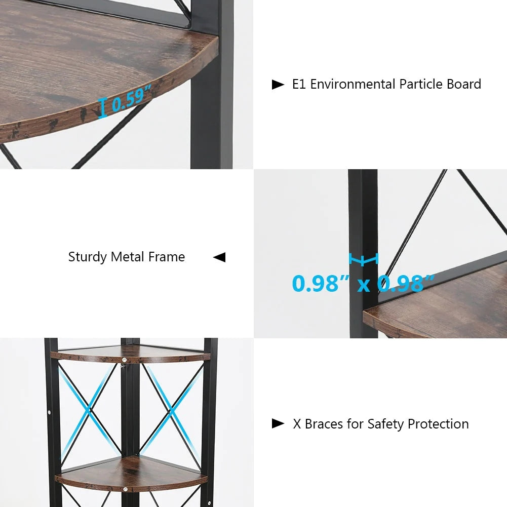 Tribesigns Corner Shelf, 5 Tier / 6Tier Corner Bookshelf Bookcase for Small Space