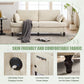 Modern style chenille 2-seater wood-legged sofa with LED light, USB charging port and storage bag Living room Bedroom Study room