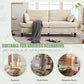 Modern style chenille 2-seater wood-legged sofa with LED light, USB charging port and storage bag Living room Bedroom Study room