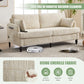 Modern style chenille 2-seater wood-legged sofa with LED light, USB charging port and storage bag Living room Bedroom Study room