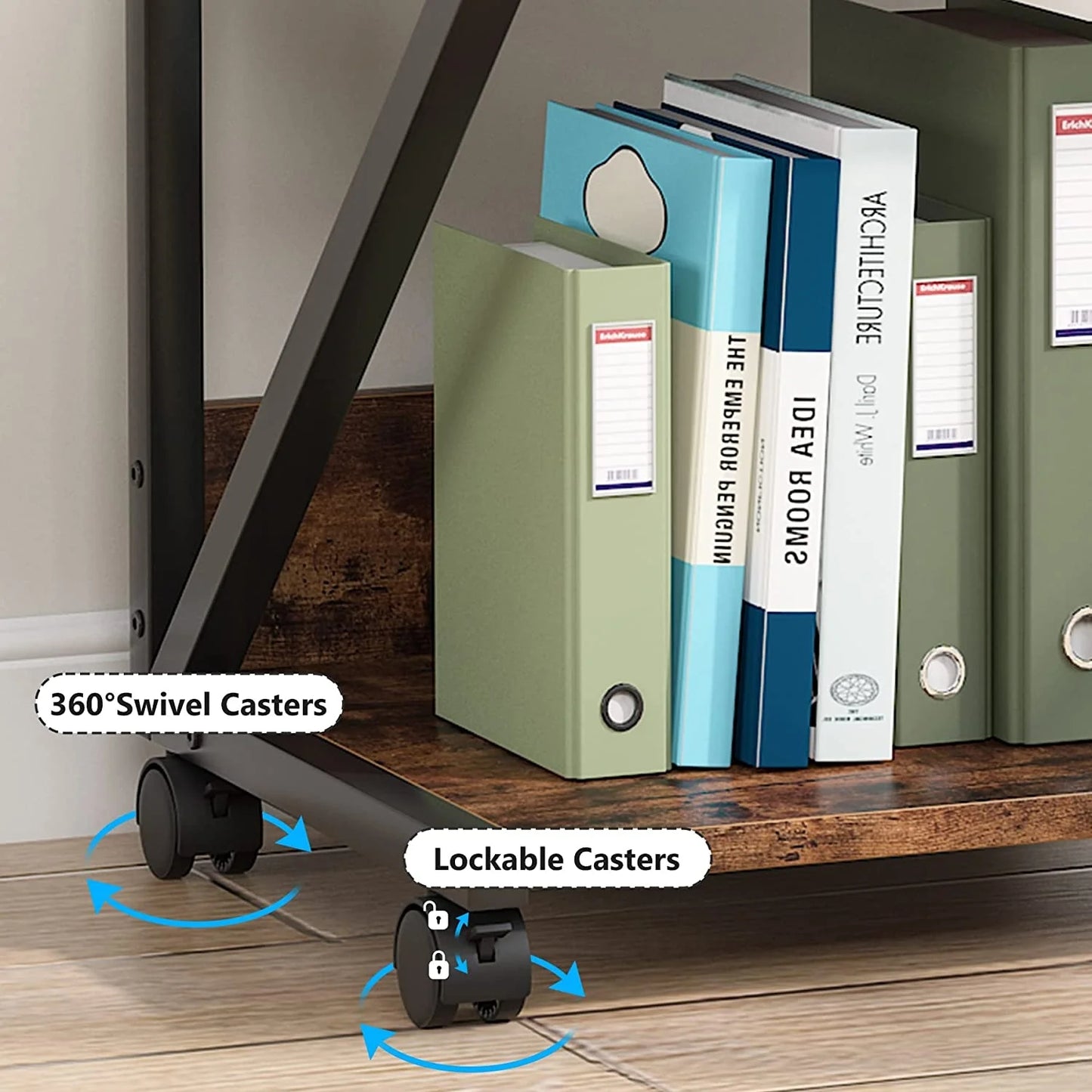 Tribesigns Printer Stand, 3-Tier Rolling Printer Cart Under Desk Storage Shelf