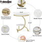 Tribesigns End Table, 2-Tier Round Faux Marble Sofa Side Table