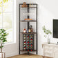 Tribesigns Wine Rack, 4 Tier Corner Shelf with Glass Holder