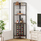 Tribesigns Wine Rack, 4 Tier Corner Shelf with Glass Holder