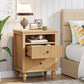 Tribesigns Nightstand, 2 Drawers Sofa Side Table with Open Storage Space