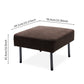 Brown L-Shaped 2 Seater Sofa with Ottoman, Modern Polyester Fabric Loveseat Sofa, Comfy Small Couches for Small Space Living Room, Bedroom, Office, Apartment