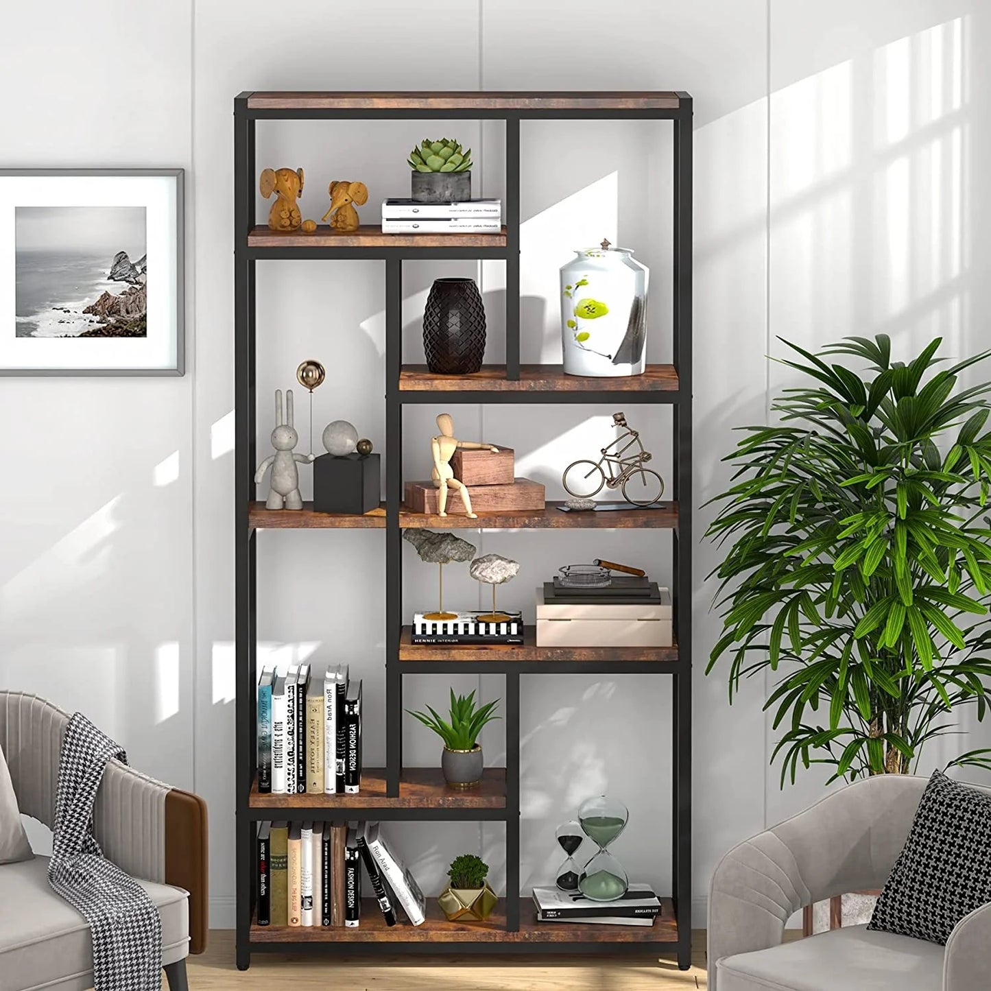 Tribesigns Bookcase, 79" Tall Bookshelf, 7-Tier Open Display Shelves