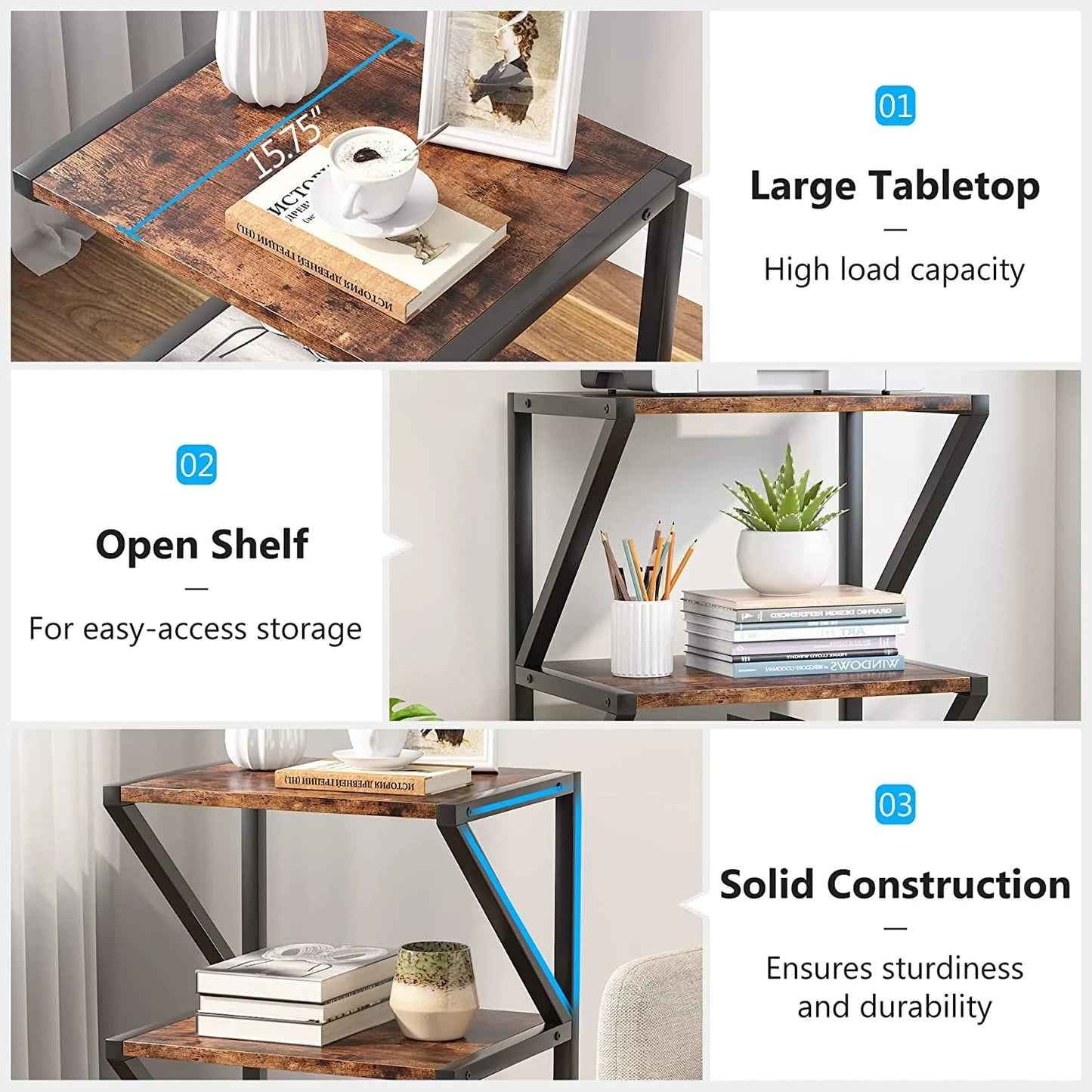 Tribesigns Printer Stand, 3-Tier Rolling Printer Cart Under Desk Storage Shelf