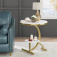 Tribesigns End Table, 2-Tier Round Faux Marble Sofa Side Table