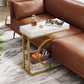 Tribesigns C Table, Modern End Table Bedside Table with Metal Frame