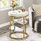 Tribesigns End Table, Round Side Table Nightstand with 3 Tiers Shelves