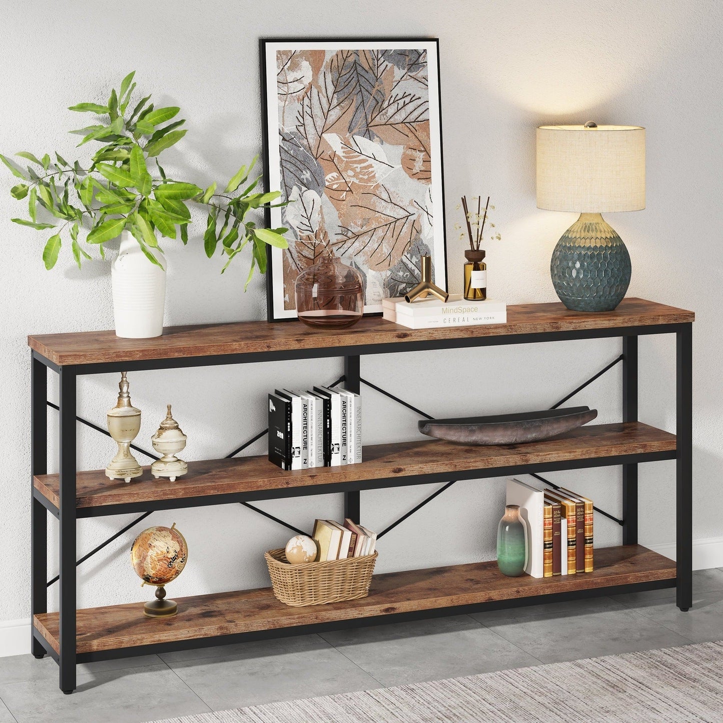 Tribesigns Sofa Table, 3 Tiers TV Stand Console Table
