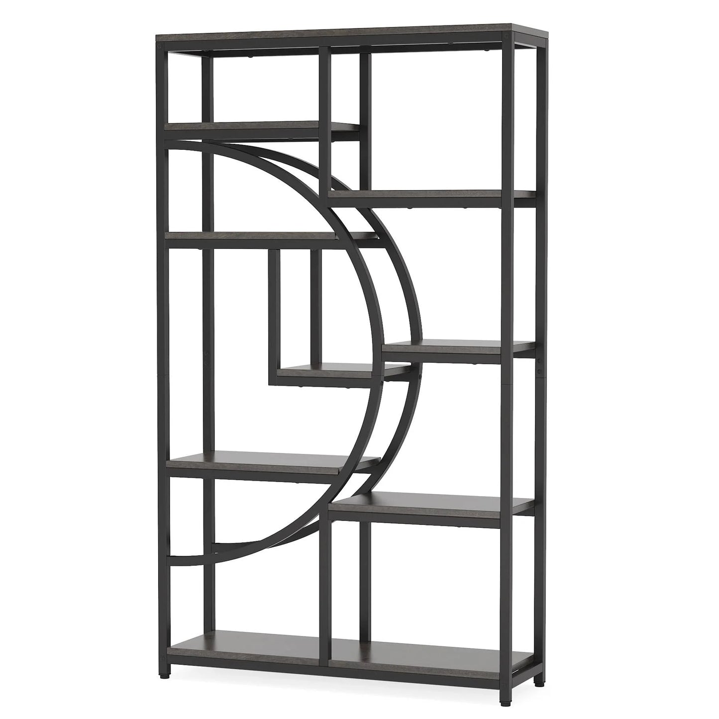 Tribesigns Bookshelf, Industrial 5 Tier Etagere Bookcase Display Shelf