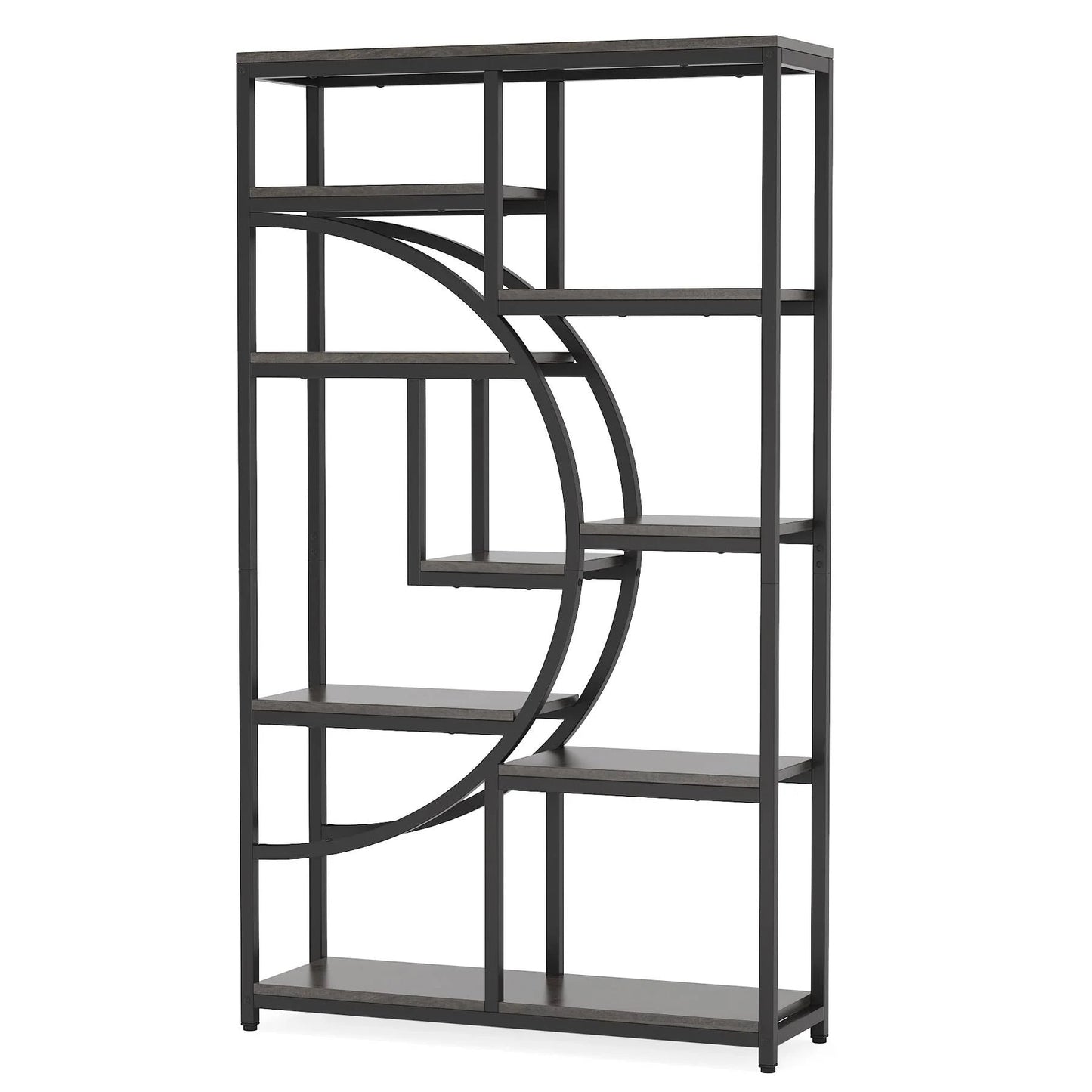 Tribesigns Bookshelf, Industrial 5 Tier Etagere Bookcase Display Shelf
