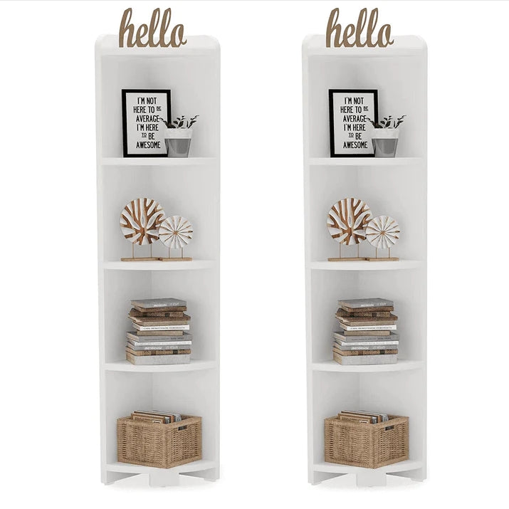Tribesigns Corner Shelf, 5 Tier Wood Wall Corner Bookshelf Storage Rack