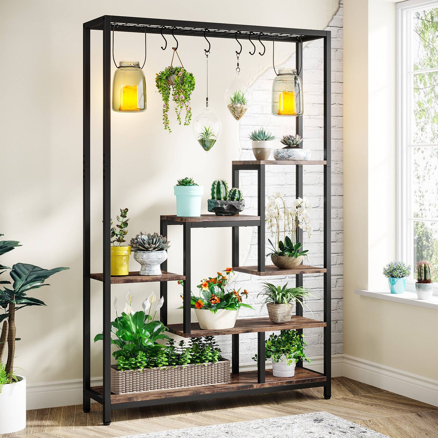 Tribesigns Plant Stand, 70.9" Plant Shelf Flower Bonsai Pots Display Rack