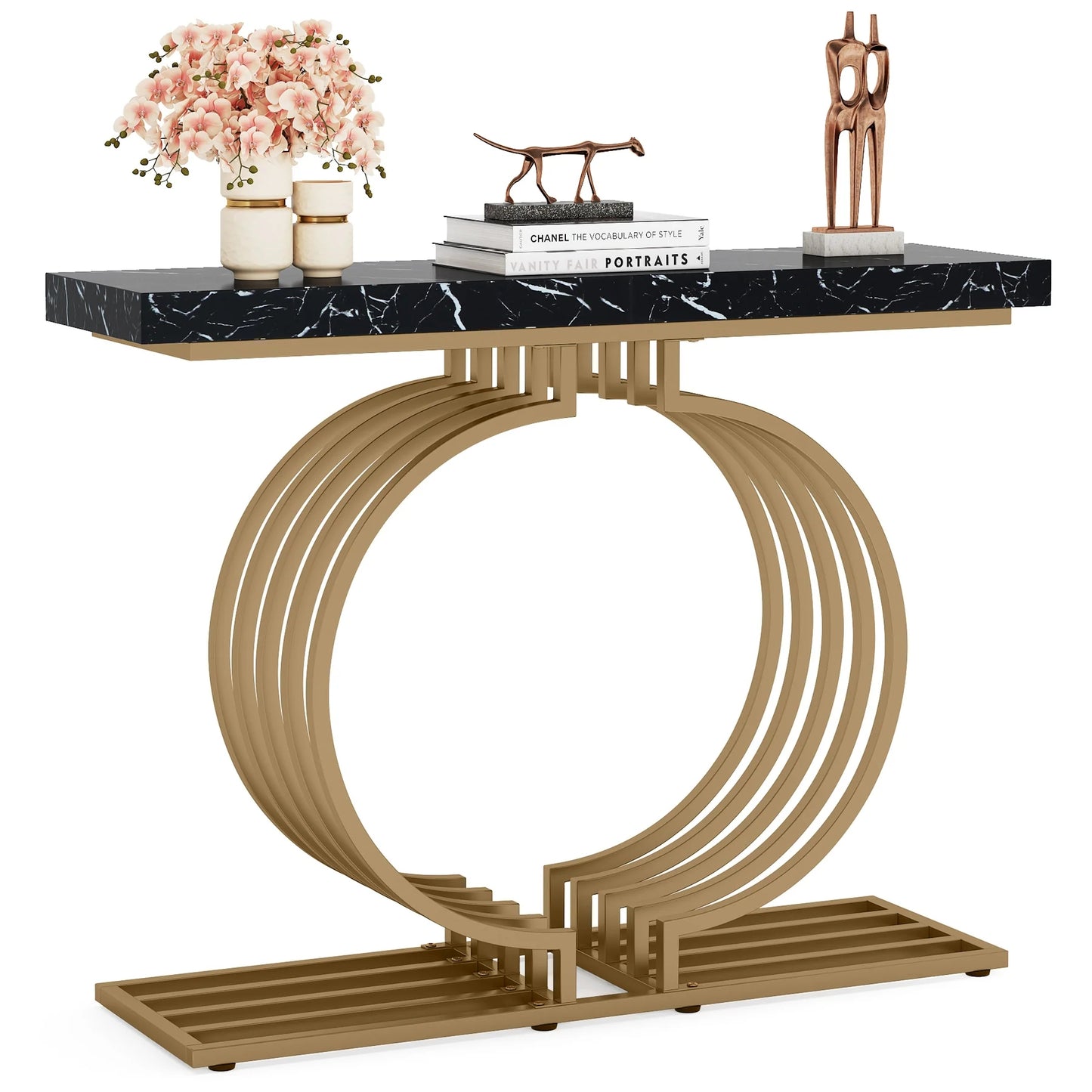 Tribesigns Console Table, 40 inch Entryway Sofa Table with Gold Base