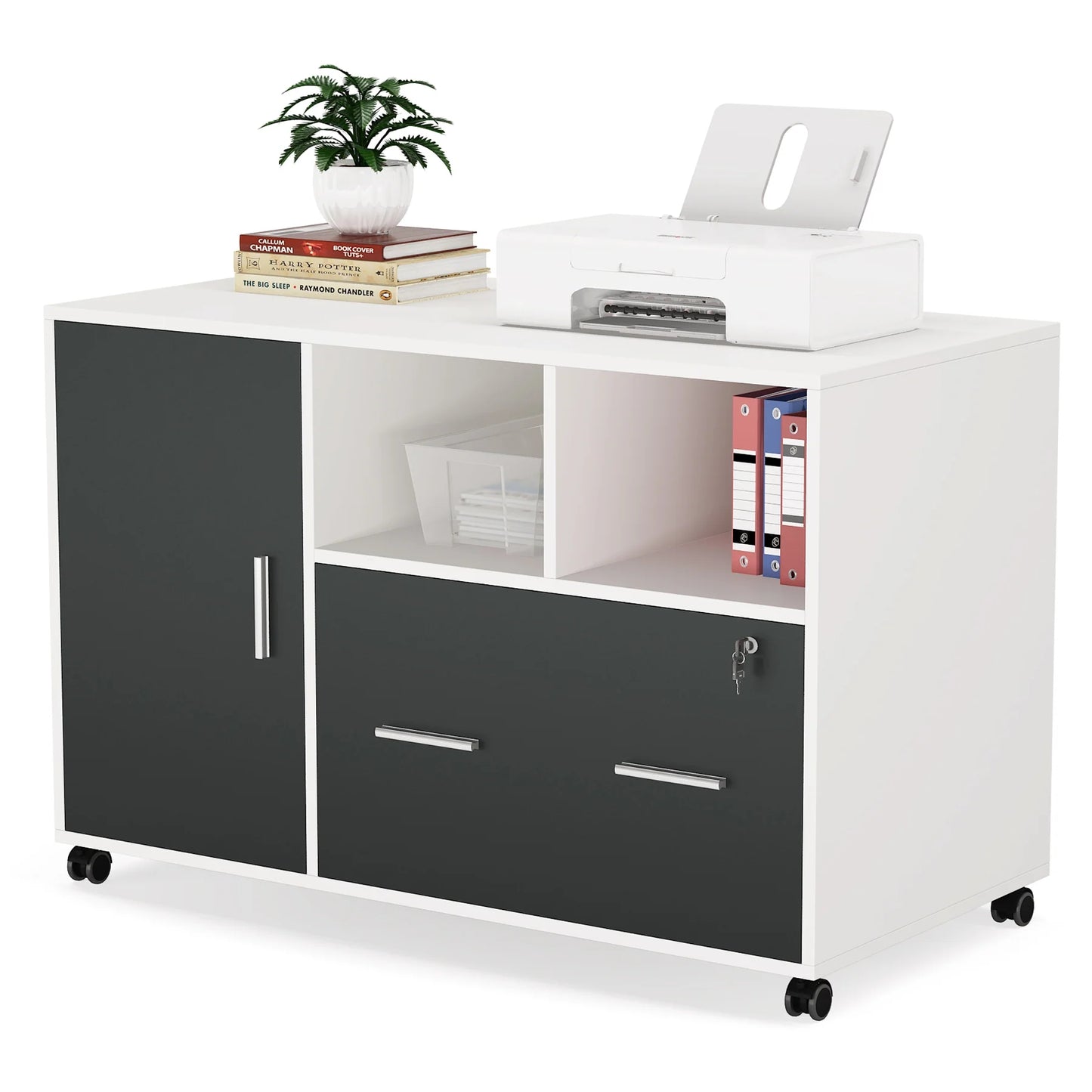 Tribesigns File Cabinet, Modern Mobile Filing Cabinet with Lock and Drawer